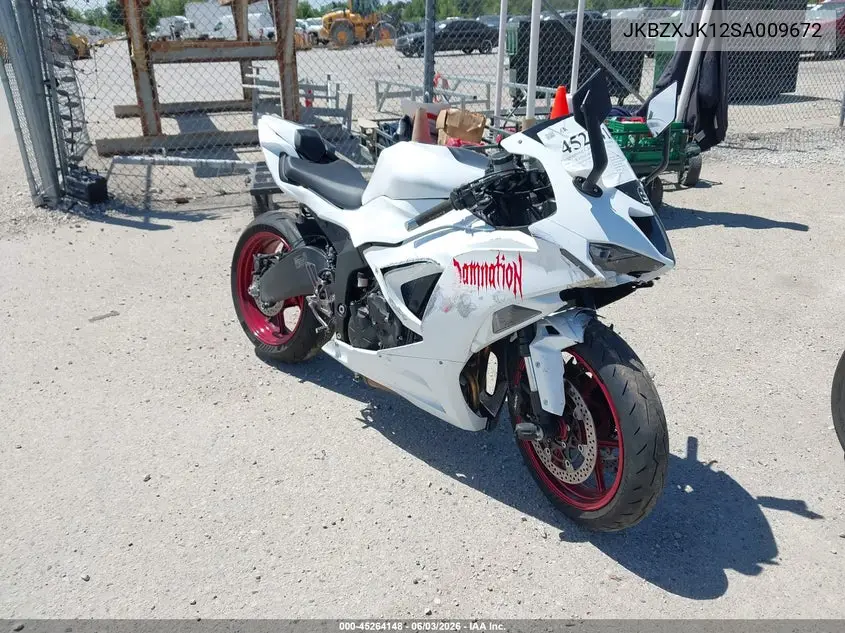 2025 Kawasaki Zx636 K VIN: JKBZXJK12SA009672 Lot: 45264148