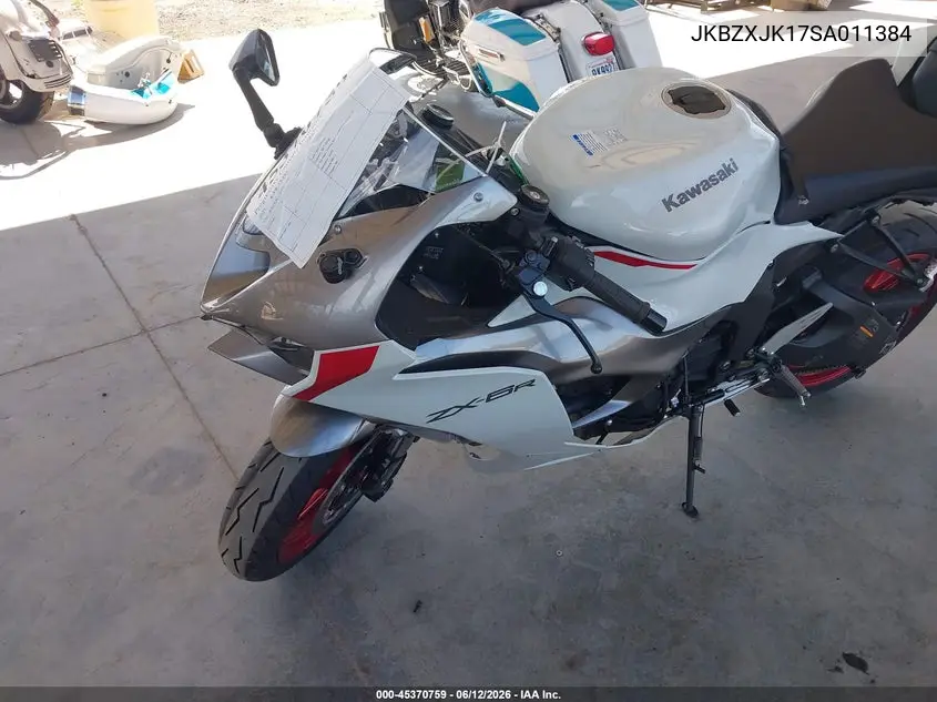 2025 Kawasaki Zx636 K VIN: JKBZXJK17SA011384 Lot: 45370759
