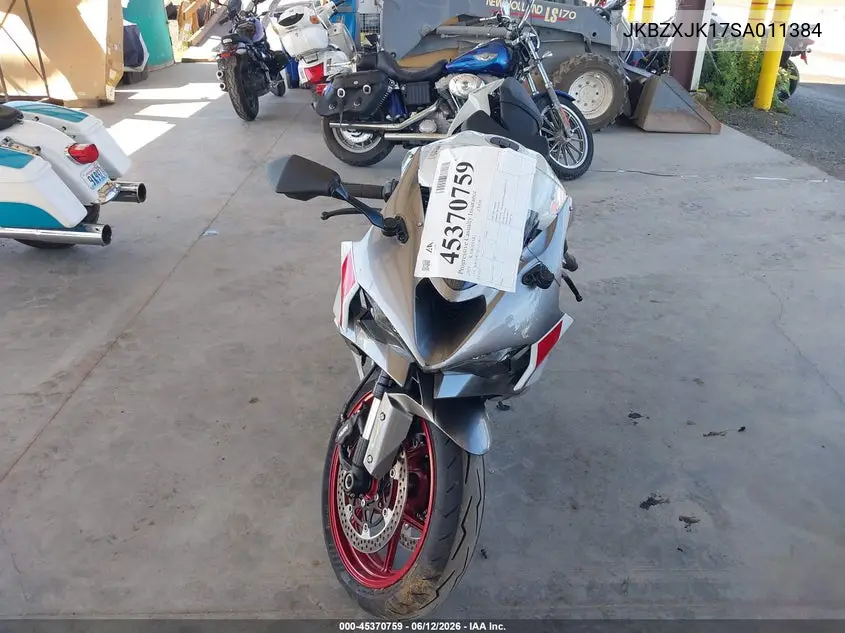 2025 Kawasaki Zx636 K VIN: JKBZXJK17SA011384 Lot: 45370759