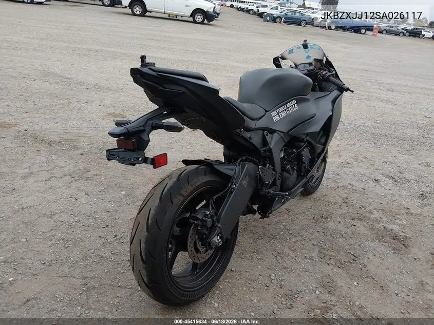 2025 Kawasaki Zx636 K VIN: JKBZXJJ12SA026117 Lot: 45415634