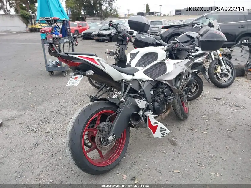 2025 Kawasaki Zx636 K VIN: JKBZXJJ17SA023214 Lot: 45422543