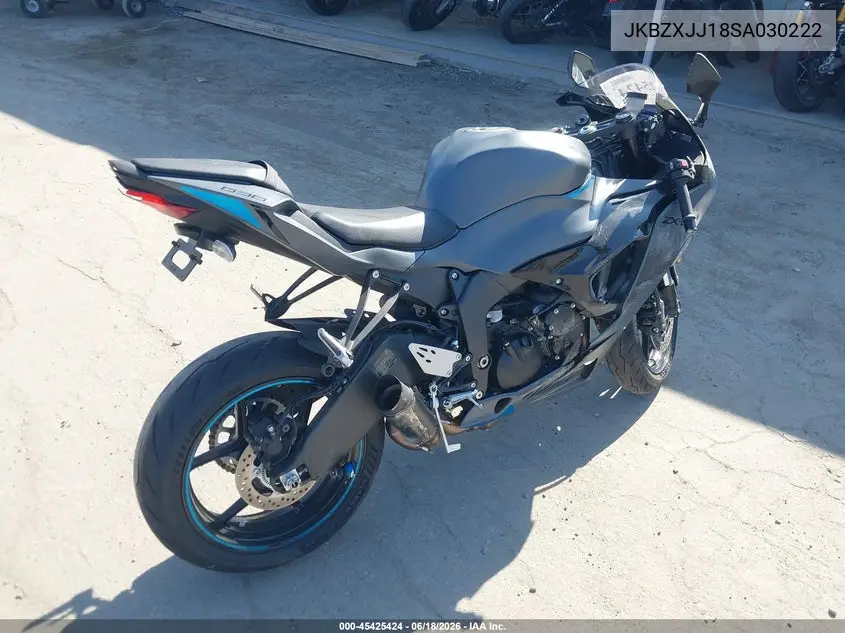 2025 Kawasaki Zx636 K VIN: JKBZXJJ18SA030222 Lot: 45425424