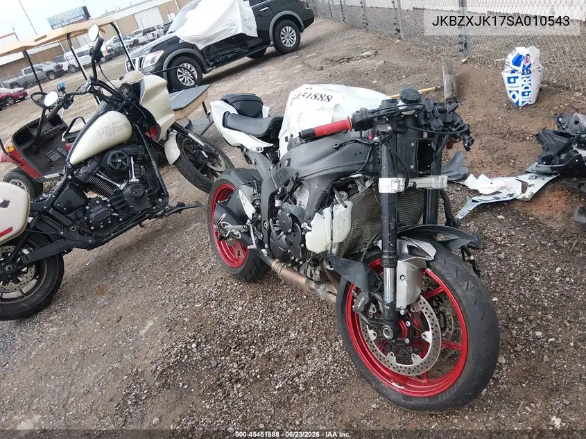 2025 Kawasaki Zx636 K VIN: JKBZXJK17SA010543 Lot: 45451888