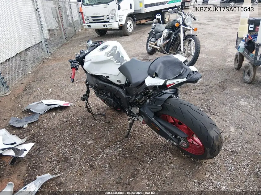 2025 Kawasaki Zx636 K VIN: JKBZXJK17SA010543 Lot: 45451888