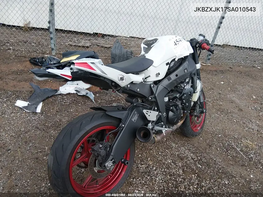 2025 Kawasaki Zx636 K VIN: JKBZXJK17SA010543 Lot: 45451888