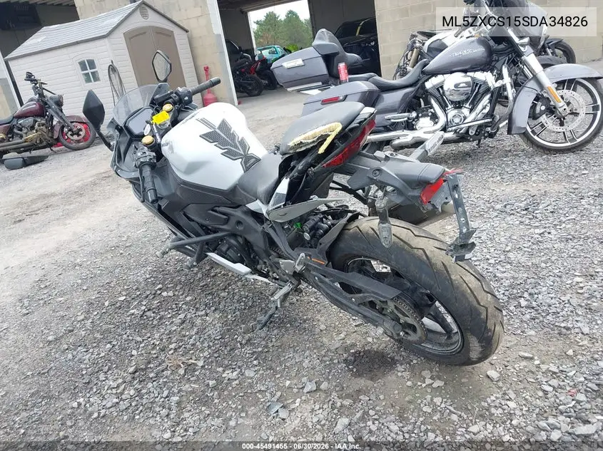 2025 Kawasaki Zx400 S VIN: ML5ZXCS15SDA34826 Lot: 45491455