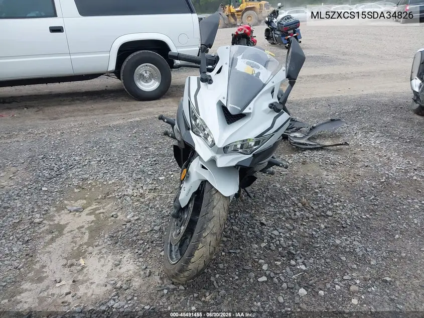 2025 Kawasaki Zx400 S VIN: ML5ZXCS15SDA34826 Lot: 45491455