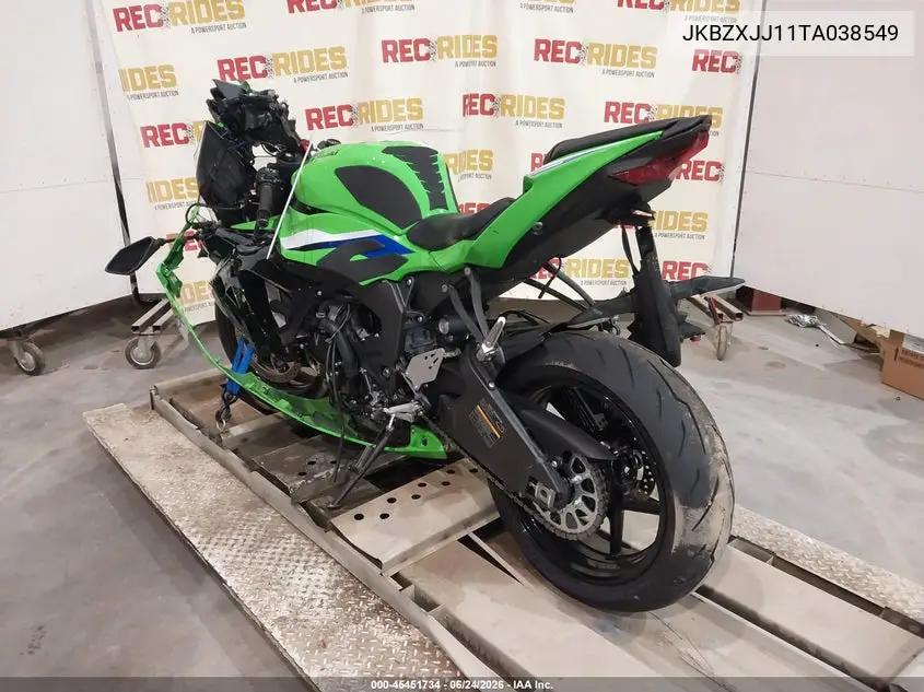 2026 Kawasaki Zx636 K VIN: JKBZXJJ11TA038549 Lot: 45451734