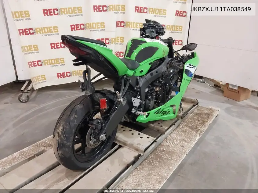 2026 Kawasaki Zx636 K VIN: JKBZXJJ11TA038549 Lot: 45451734