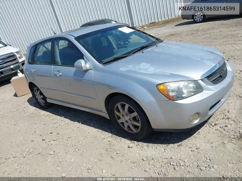 2006 Kia Spectra5 VIN: KNAFE161865314599 Lot: 45151587