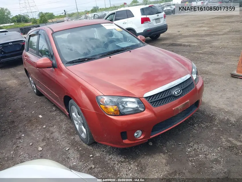 2008 Kia Spectra5 Sx VIN: KNAFE161085017359 Lot: 44999880