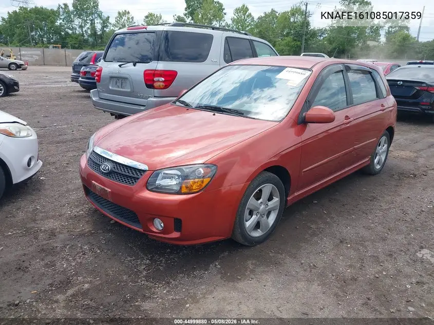 2008 Kia Spectra5 Sx VIN: KNAFE161085017359 Lot: 44999880
