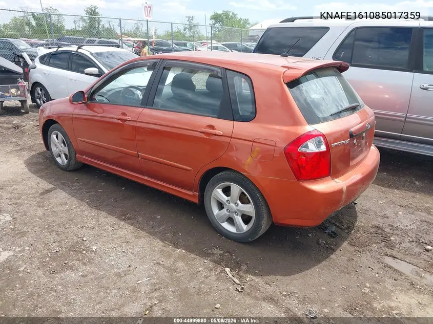 2008 Kia Spectra5 Sx VIN: KNAFE161085017359 Lot: 44999880