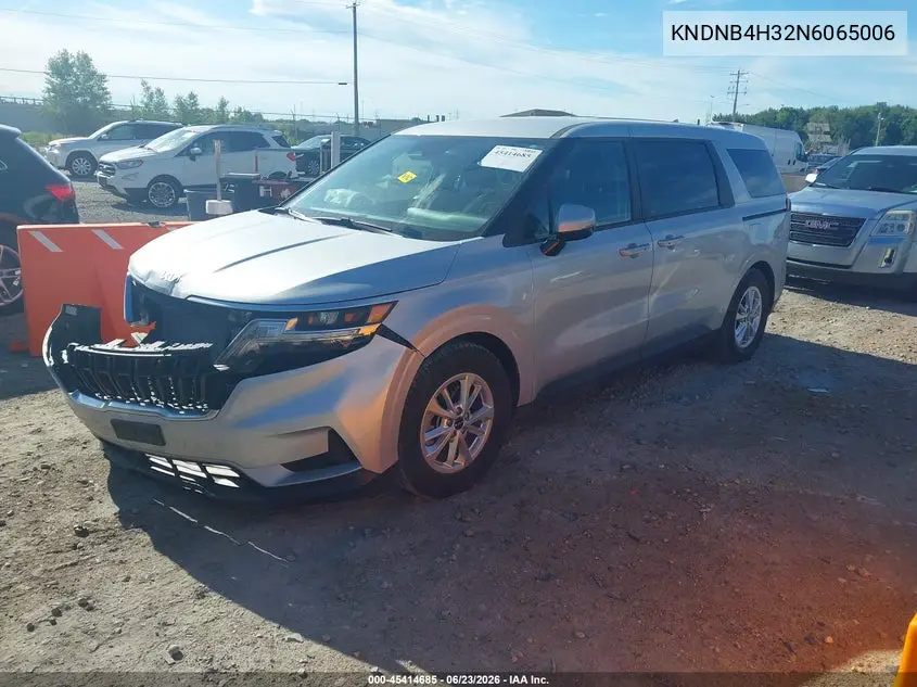 2022 Kia Carnival Mpv Lx Seat Package VIN: KNDNB4H32N6065006 Lot: 45414685