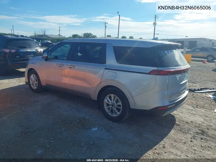 2022 Kia Carnival Mpv Lx Seat Package VIN: KNDNB4H32N6065006 Lot: 45414685
