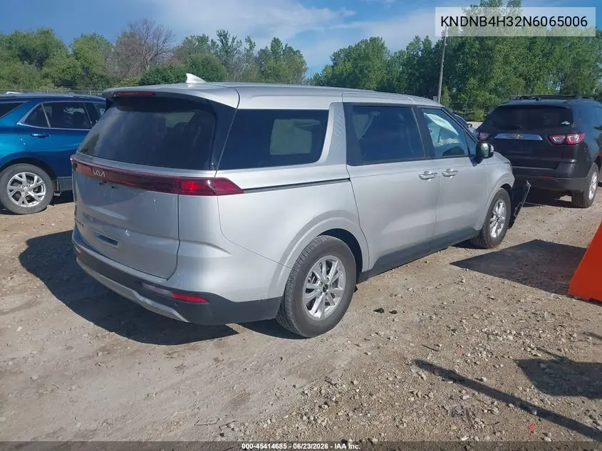 2022 Kia Carnival Mpv Lx Seat Package VIN: KNDNB4H32N6065006 Lot: 45414685