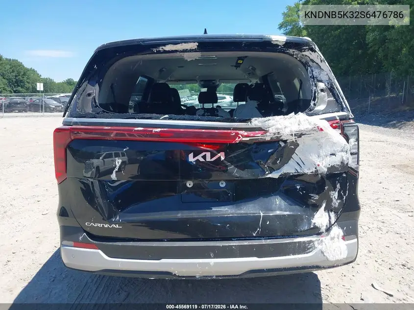 2025 Kia Carnival Mpv Lxs VIN: KNDNB5K32S6476786 Lot: 45569119