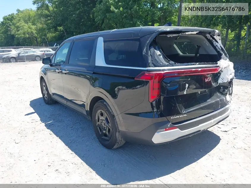 2025 Kia Carnival Mpv Lxs VIN: KNDNB5K32S6476786 Lot: 45569119
