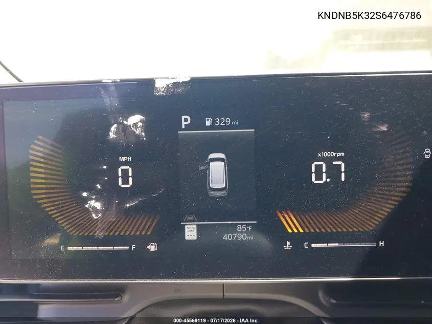 2025 Kia Carnival Mpv Lxs VIN: KNDNB5K32S6476786 Lot: 45569119