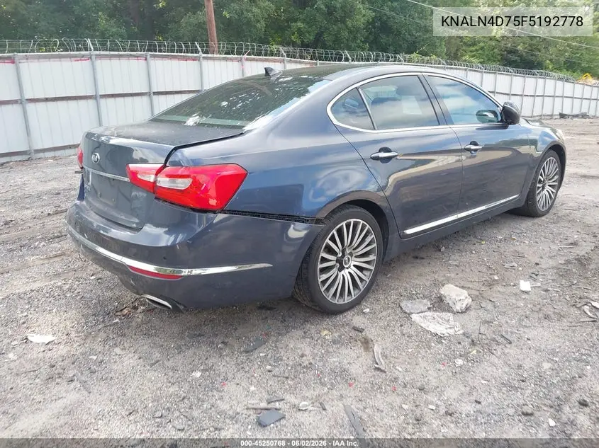 2015 Kia Cadenza Premium VIN: KNALN4D75F5192778 Lot: 45250768