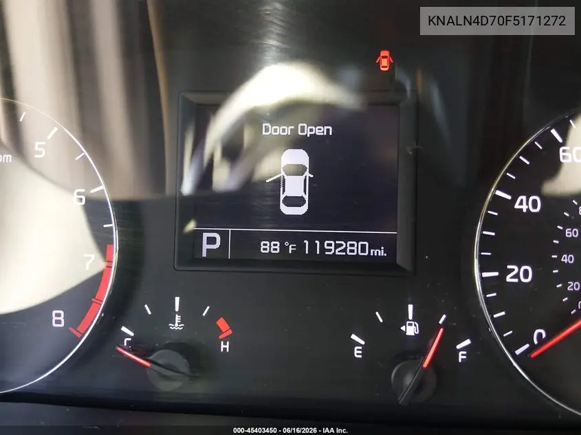 2015 Kia Cadenza Premium VIN: KNALN4D70F5171272 Lot: 45403450