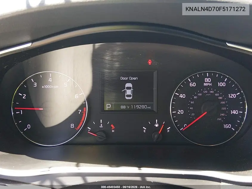 2015 Kia Cadenza Premium VIN: KNALN4D70F5171272 Lot: 45403450