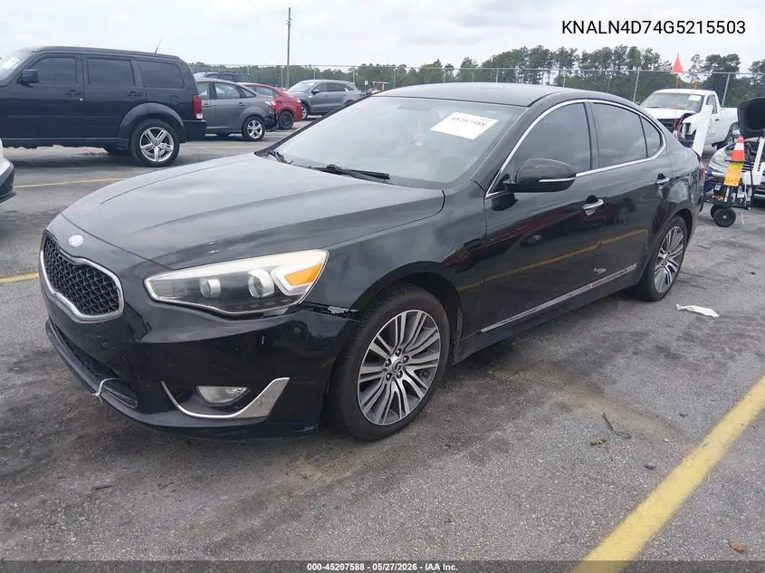 2016 Kia Cadenza VIN: KNALN4D74G5215503 Lot: 45207588