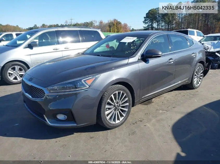2017 Kia Cadenza Premium VIN: KNALB4J16H5042335 Lot: 43697634