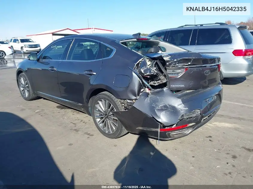 2017 Kia Cadenza Premium VIN: KNALB4J16H5042335 Lot: 43697634
