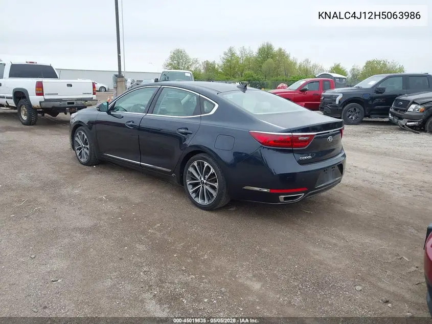 2017 Kia Cadenza Technology VIN: KNALC4J12H5063986 Lot: 45019835