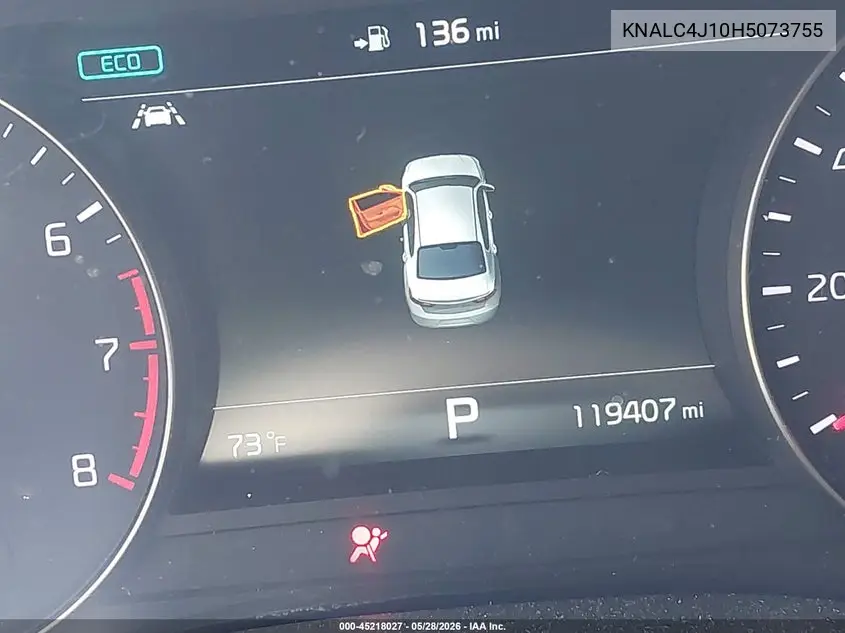 2017 Kia Cadenza Technology VIN: KNALC4J10H5073755 Lot: 45218027