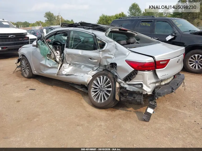 2018 Kia Cadenza Premium VIN: KNALC4J14J5098230 Lot: 45119127