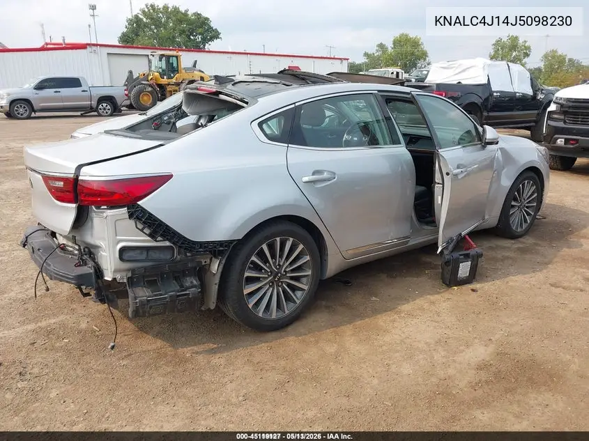 2018 Kia Cadenza Premium VIN: KNALC4J14J5098230 Lot: 45119127