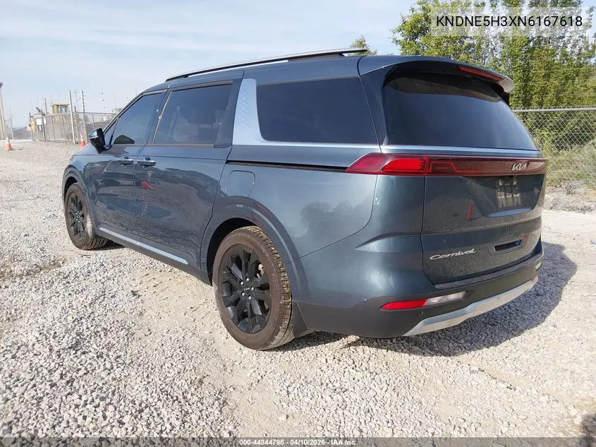 2022 Kia Carnival Mpv Sx Prestige VIN: KNDNE5H3XN6167618 Lot: 44844796