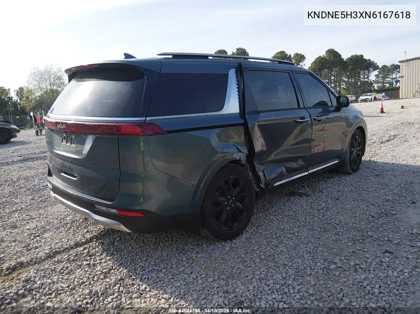 2022 Kia Carnival Mpv Sx Prestige VIN: KNDNE5H3XN6167618 Lot: 44844796