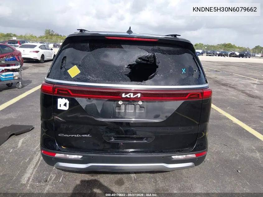 2022 Kia Carnival Mpv Sx Prestige VIN: KNDNE5H30N6079662 Lot: 45170643