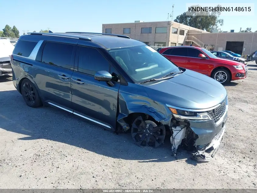 2022 Kia Carnival Mpv Sx VIN: KNDNE5H38N6148615 Lot: 45239957