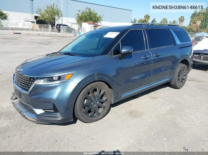 2022 Kia Carnival Mpv Sx VIN: KNDNE5H38N6148615 Lot: 45239957