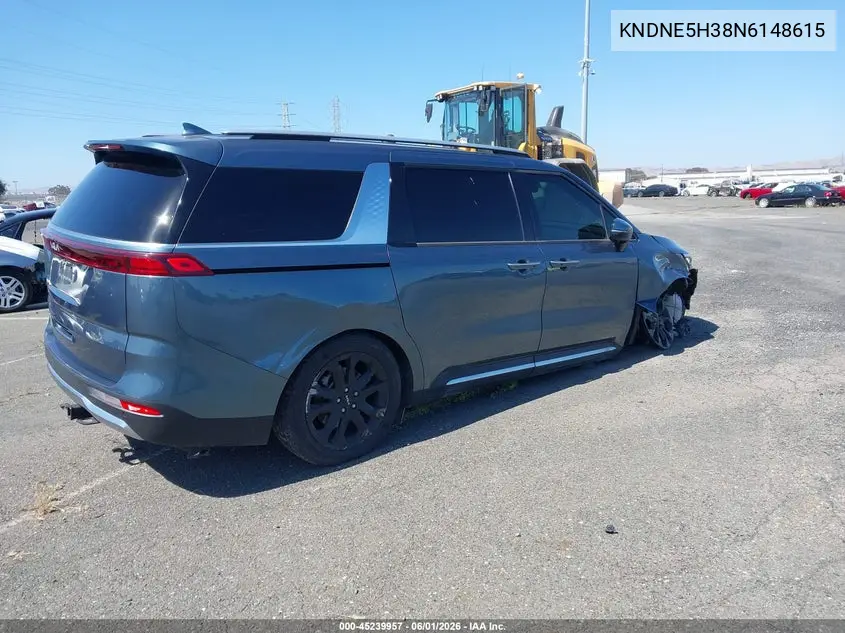 2022 Kia Carnival Mpv Sx VIN: KNDNE5H38N6148615 Lot: 45239957