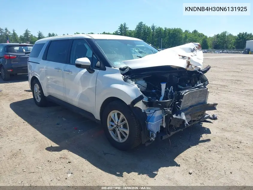 2022 Kia Carnival Mpv Lx Seat Package VIN: KNDNB4H30N6131925 Lot: 45311550