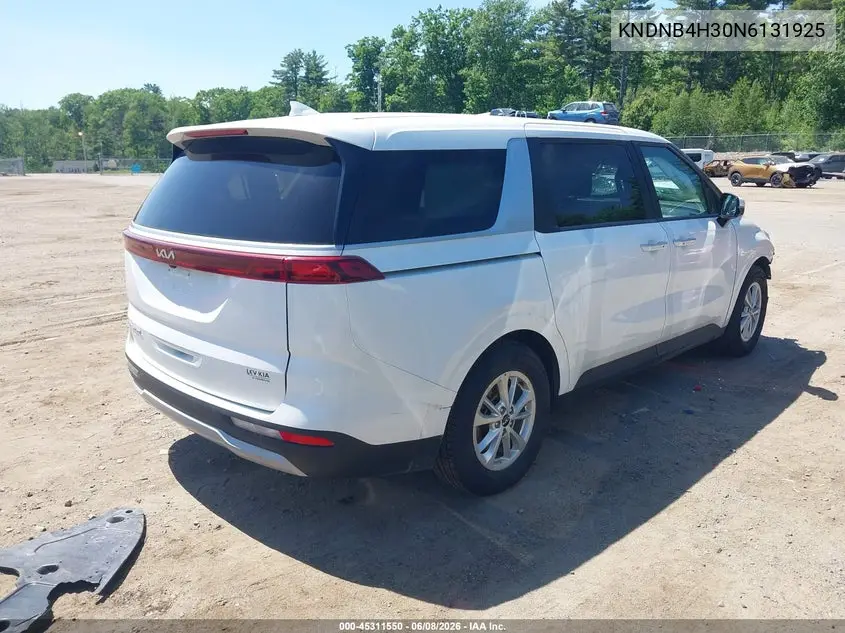 2022 Kia Carnival Mpv Lx Seat Package VIN: KNDNB4H30N6131925 Lot: 45311550