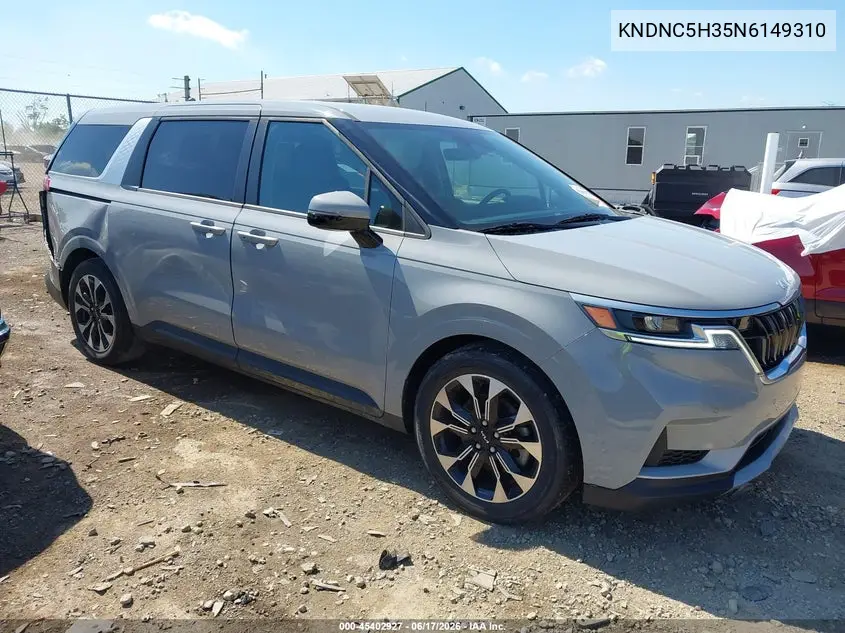 2022 Kia Carnival Mpv Ex VIN: KNDNC5H35N6149310 Lot: 45402927