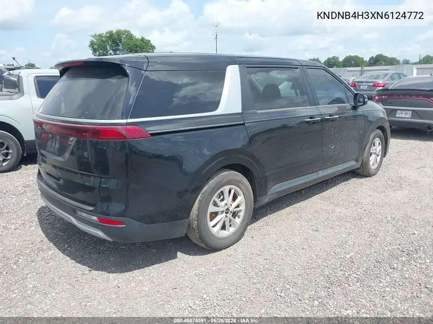 2022 Kia Carnival Mpv Lx Seat Package VIN: KNDNB4H3XN6124772 Lot: 45478591