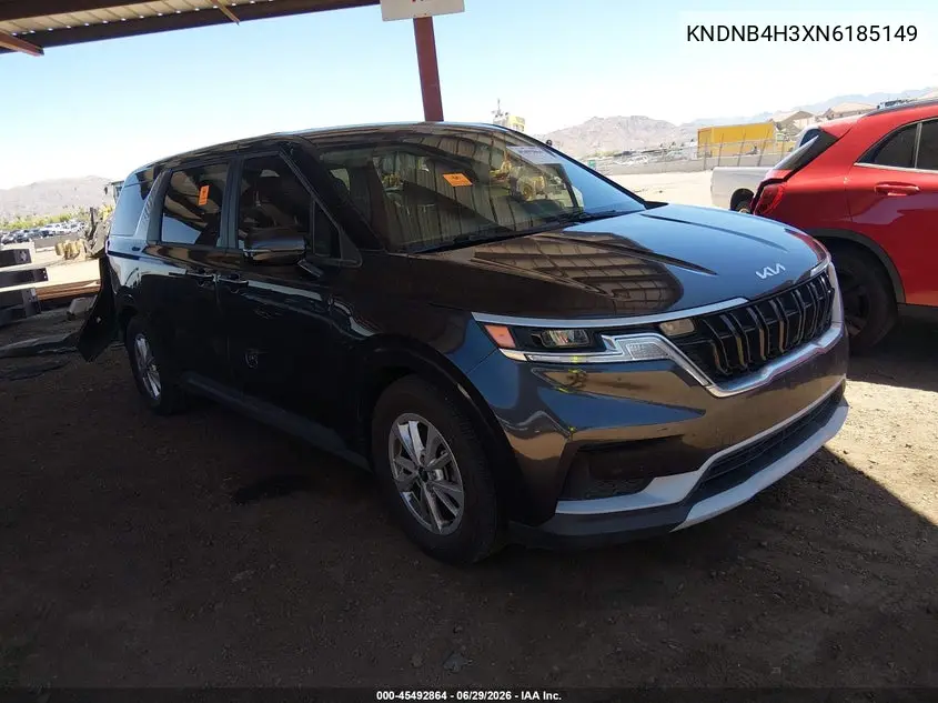 2022 Kia Carnival Mpv Lx VIN: KNDNB4H3XN6185149 Lot: 45492864