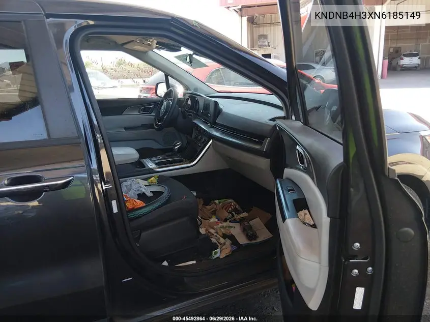 2022 Kia Carnival Mpv Lx VIN: KNDNB4H3XN6185149 Lot: 45492864