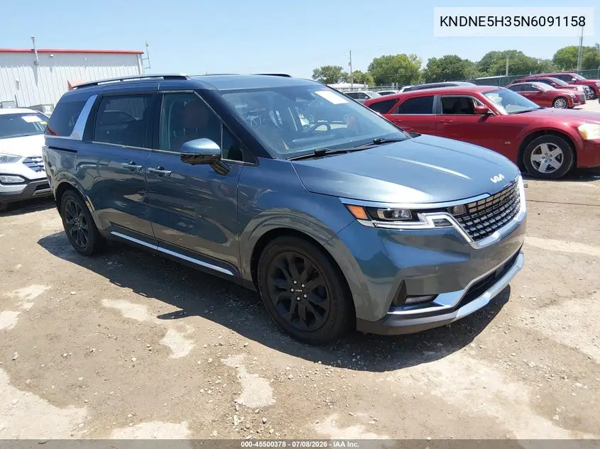 2022 Kia Carnival Mpv Sx Prestige VIN: KNDNE5H35N6091158 Lot: 45500378