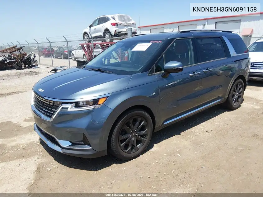2022 Kia Carnival Mpv Sx Prestige VIN: KNDNE5H35N6091158 Lot: 45500378