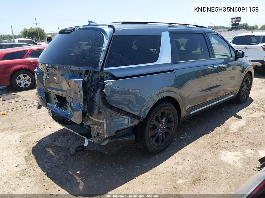 2022 Kia Carnival Mpv Sx Prestige VIN: KNDNE5H35N6091158 Lot: 45500378