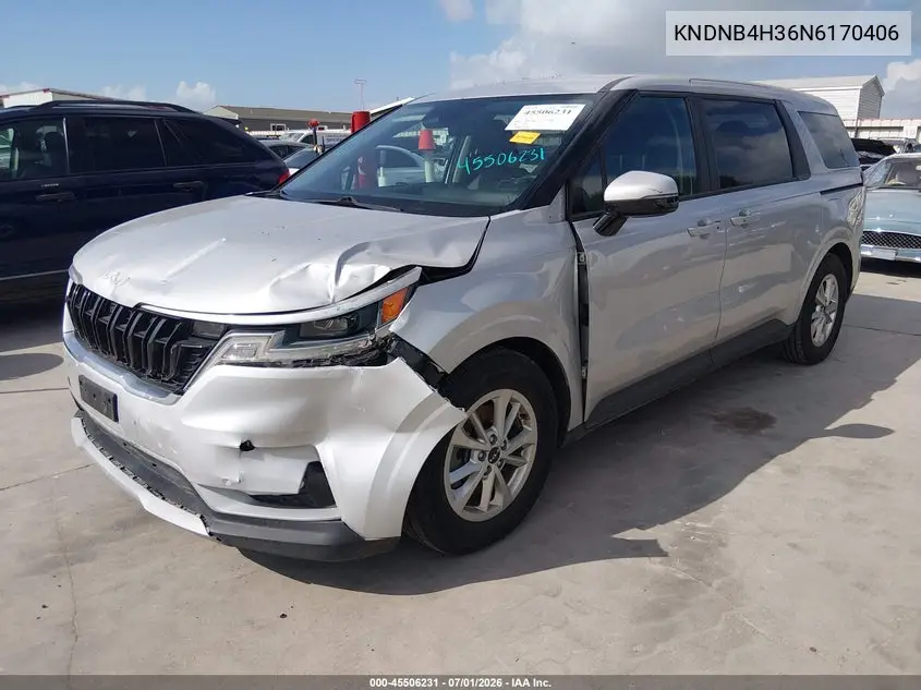 2022 Kia Carnival Mpv Lx Seat Package VIN: KNDNB4H36N6170406 Lot: 45506231