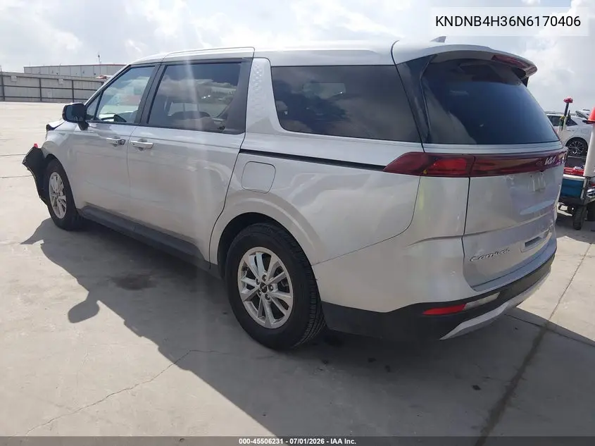 2022 Kia Carnival Mpv Lx Seat Package VIN: KNDNB4H36N6170406 Lot: 45506231